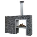 Gabion double sided fireplace BBQ lxhxd 2,00m x 1,30m x 0,50m