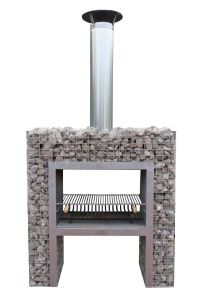 Block fireplace with BBQ