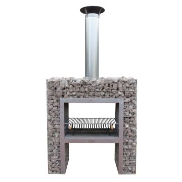 Block fireplace with BBQ