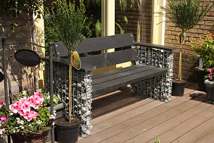 Gabion garden bench