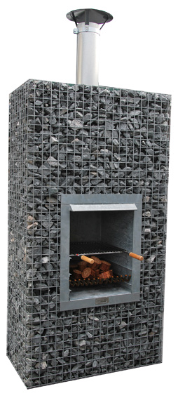 Gabion garden fireplace bbq